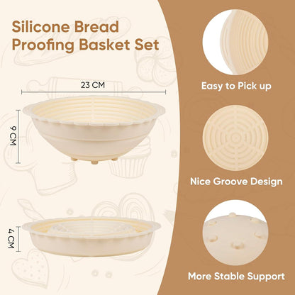 Silikon Gärkörbchen Set 23cm - Perfektes Geschenk für