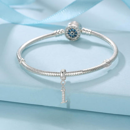 925 Sterling Silber Initial Charm Anhänger für Damen, Buchstabe A-Z