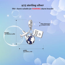925 Sterling Silber Charm Anhänger Schmetterling Herz Zirkonia