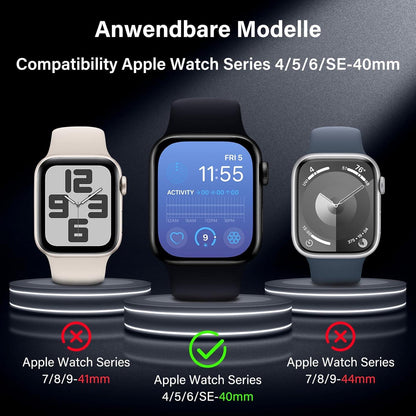 Panzerfolie Apple Watch SE/6/5/4 40mm 2er Pack - Ultimativer