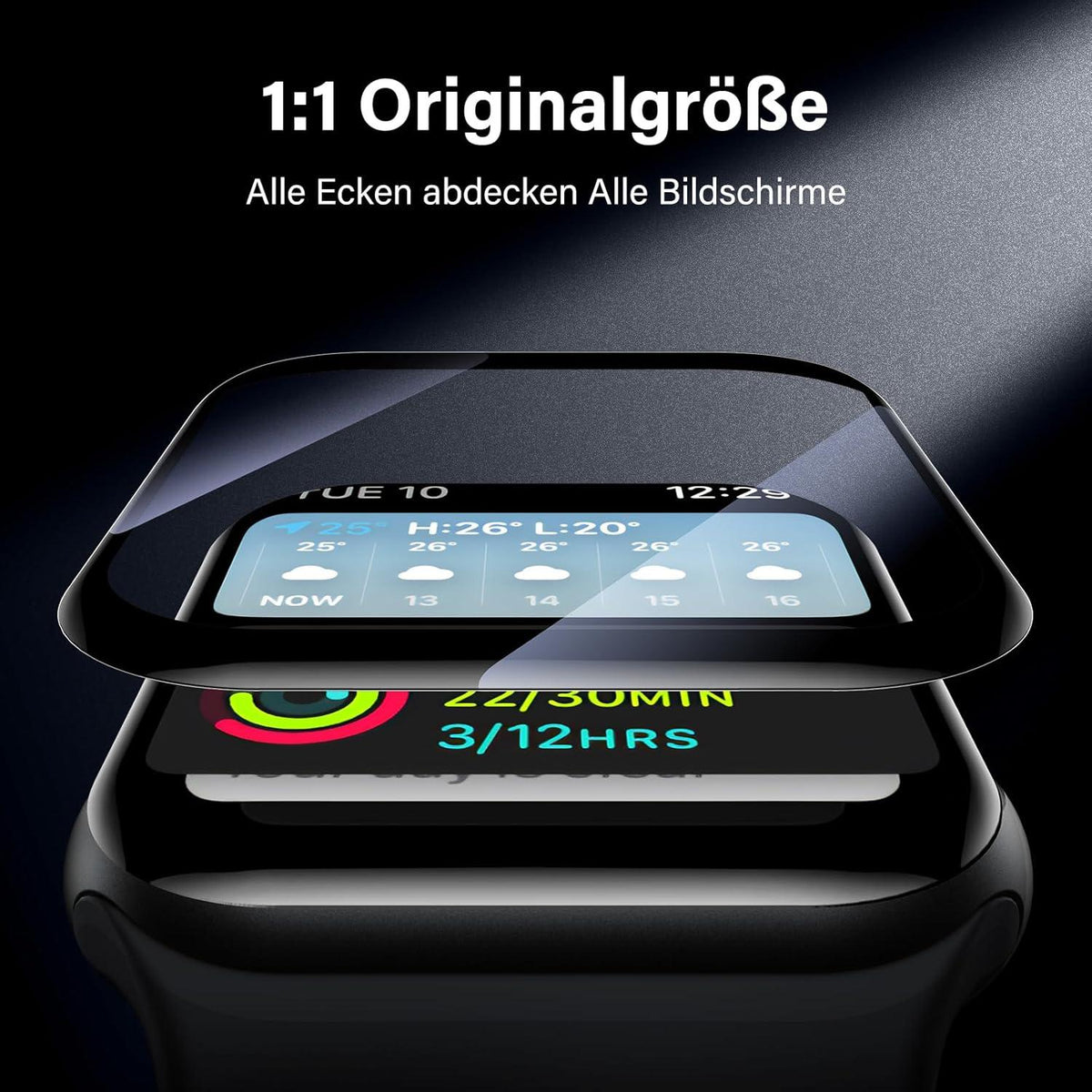 Panzerfolie Apple Watch SE 40mm - 3D Vollabdeckung, 7H Schutzfolie