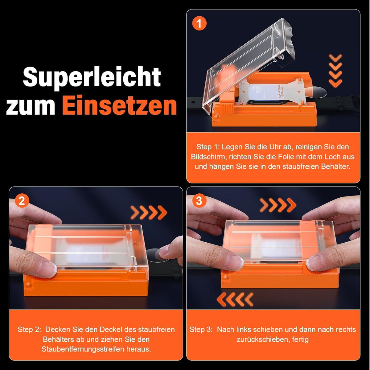 2er-Pack Apple Watch SE/6/5/4 Schutzfolie 40mm - Full Screen Panzerfolie 7H - Blasenfrei & Kratzschutz Transparent