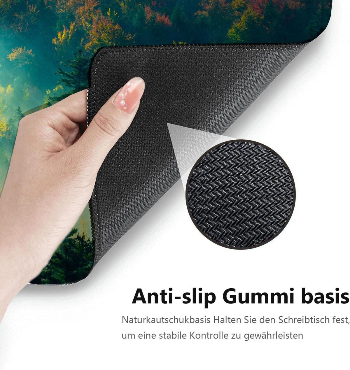 Gaming Mauspad XL 800x300 mm Vernähte Kanten Anti-Rutsch Wasserdicht