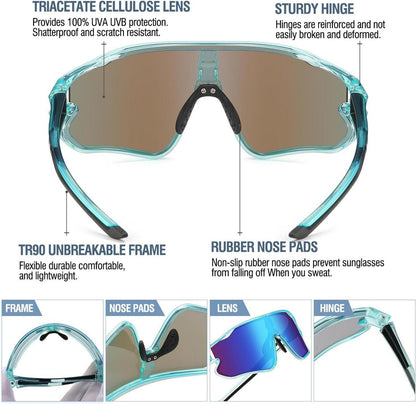 Kinder Sport Sonnenbrille UV400 Baseball TR90 Rahmen DK268 Blue Black