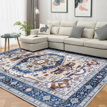 Großer Orientalischer Teppich 160x230cm Blau Vintage Design Super Soft