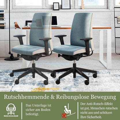 Bodenschutzmatte für Bürostuhl Hartböden 90x150cm rutschfest
