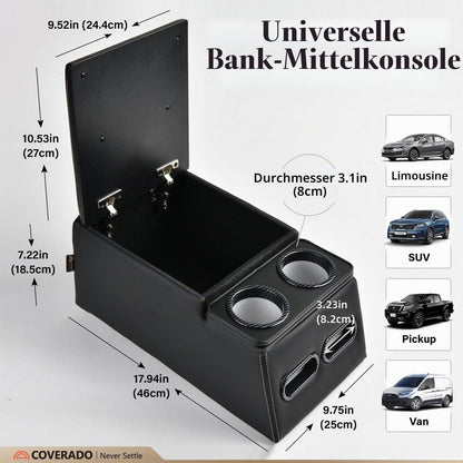 Auto Mittelkonsole Rücksitz Universal mit Armlehne & Stauraum