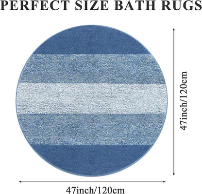 Große rutschfeste Blaue Badematte 120 cm - Maschinenwaschbar
