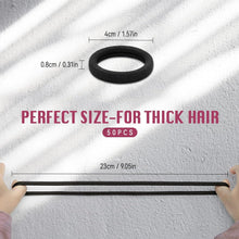 Haargummi 50 Stück Schwarz Hair Ties für Damen Herren Kinder