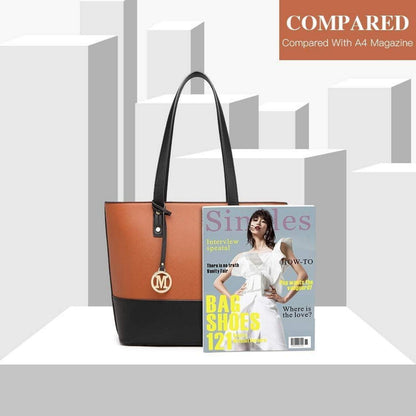 Miss Lulu Damen Handtasche Henkeltasche 3 Stück Sets große Shopper Tote Bag