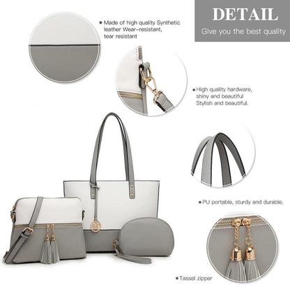 Damen Handtasche 3-Stück-Set große Shopper Tote mit