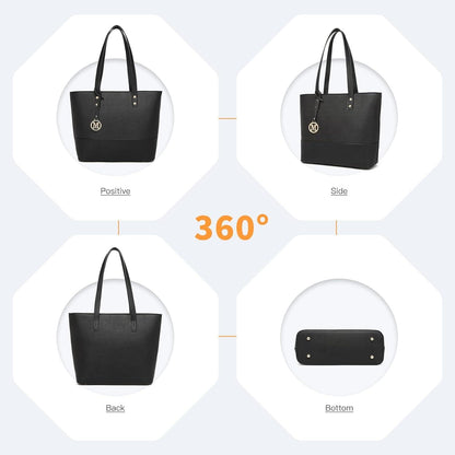 Damen Handtasche Henkeltasche 3 Stück Set große Shopper Umhängetasche