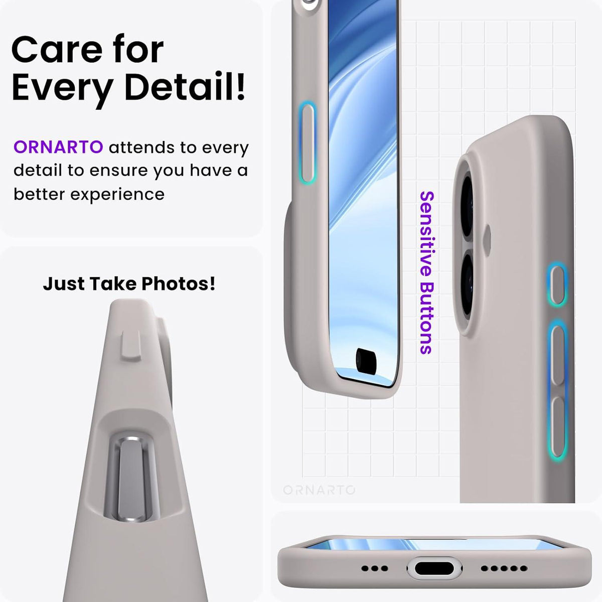 iPhone 16 Hülle Silikon 6,1 Zoll flüssiges Silikon stoßfeste Schutzhülle Case