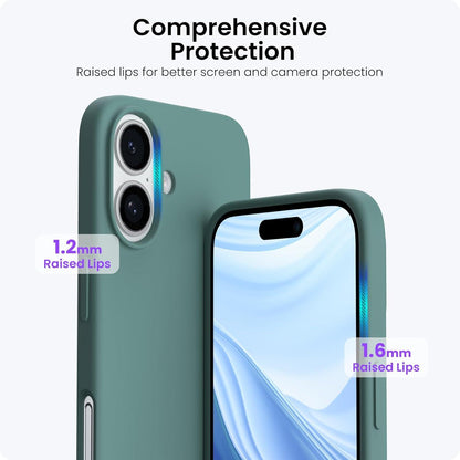 iPhone 16 Hülle Silikon 6,1 Zoll - Stoßfeste Schutzhülle Piniengrün