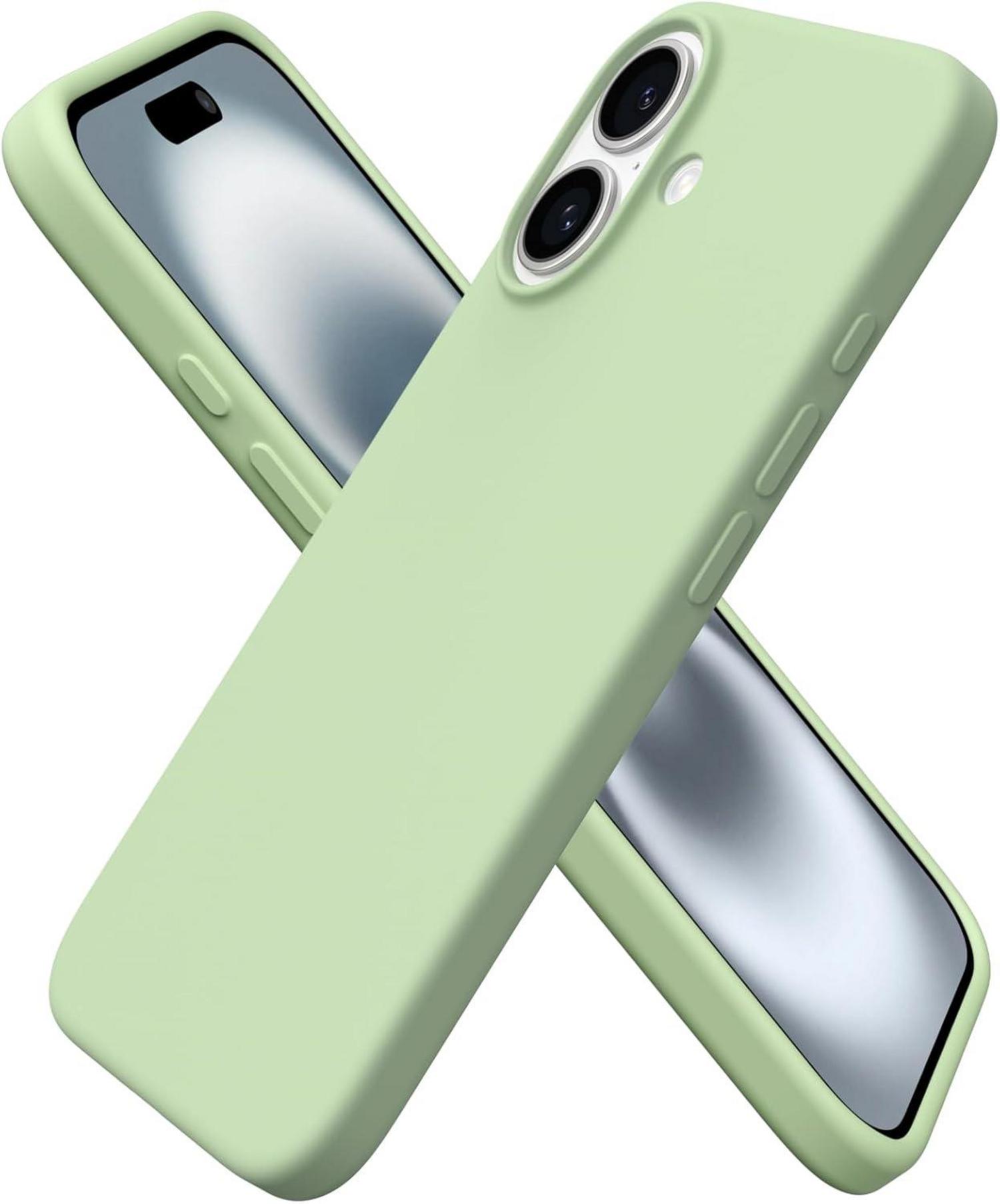 iPhone 16 Hülle Silikon Flüssig Leicht Grün Schutzhülle 6,1 Zoll