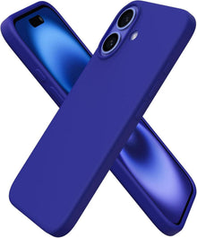 iPhone 16 Hülle Silikon flüssig Kratzfeste stoßfeste Schutzhülle Blau