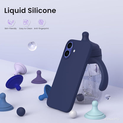 iPhone 16 Silikon Hülle flüssiges Silikon Schutzhülle - Dunkelmarine