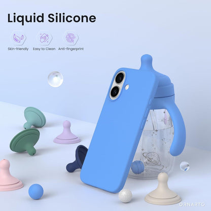 iPhone 16 Flüssig Silikon Hülle Schutzhülle Case 6,1 Zoll Blau