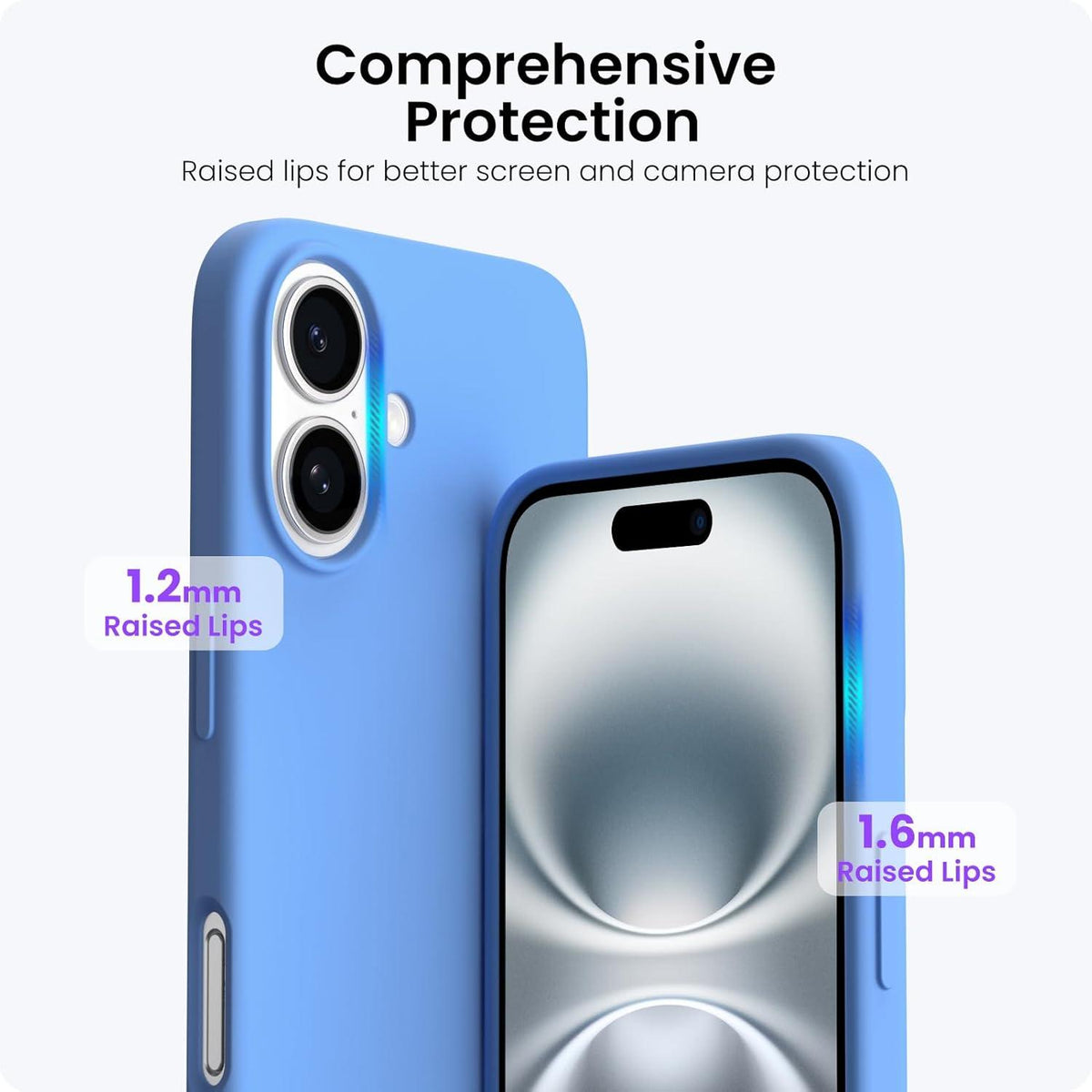 iPhone 16 Hülle Silikon 6,1 Zoll Stoßfeste Schutzhülle Case Himmel Blau