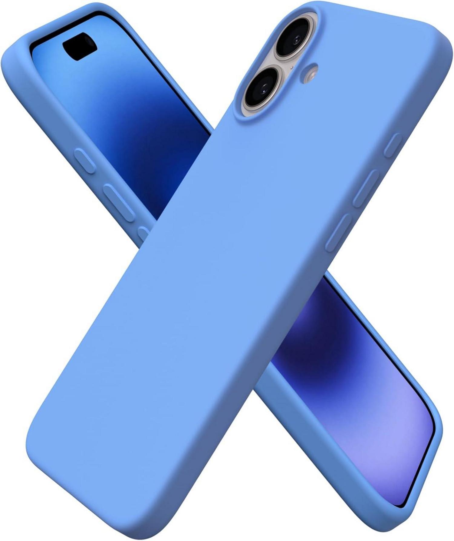 iPhone 16 Plus Hülle Silikon flüssig stoßfest Kratzfest Blau
