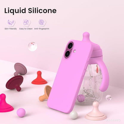 iPhone 16 Hülle Silikon flüssig Kirschblüten Rosa Schutzhülle