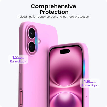iPhone 16 Hülle Silikon 6,1 Zoll Kratzfeste Schutzhülle Kirschblüten Rosa