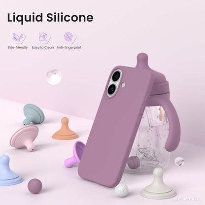 iPhone 16 Silikon Hülle flüssiges Silikon Lila Flieder