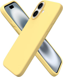 iPhone 16 Hülle Silikon 6,1 Zoll flüssiges Silikon Leicht Gelb