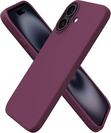 iPhone 16 Hülle Silikon Schutzhülle flüssiges Silikon stoßfest Weinrot