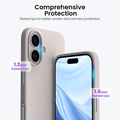 iPhone 16 Plus Hülle Silikon 6,7 Zoll Kratzfeste Schutzhülle Case - Titan Natur