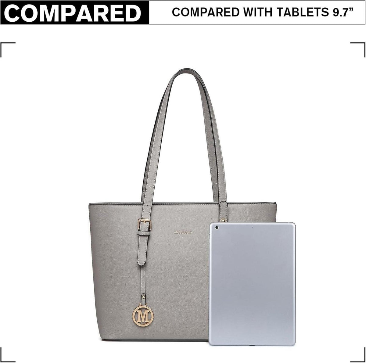 Miss Lulu Damen Handtasche Henkeltasche Shopper Umhängetasche 4-teiliges Set