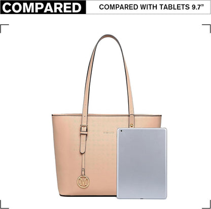 Miss Lulu Damen Handtasche 4-tlg. Set Umhängetasche Shopper Geldbörse Clutch