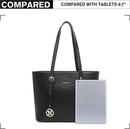 Damen Handtasche 4-teiliges Set PU-Leder Schultertasche Umhängetasche