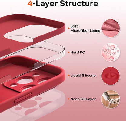 Hochwertige Flüssigsilikon iPhone 16 Pro Hülle Kameraschutz 360° Rundumschutz
