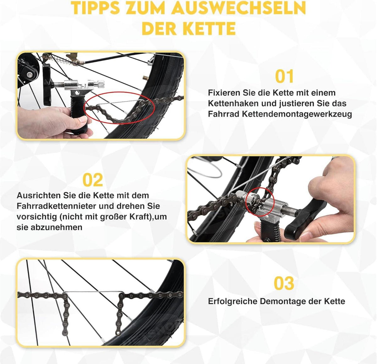 Fahrrad Kettennieter Reparatur Set 2.0 4 Paar Nieten Kettenlehre Zange