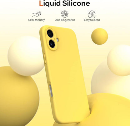 iPhone 16 Silikon Hülle Kameraschutz Schutzfolie Gelb
