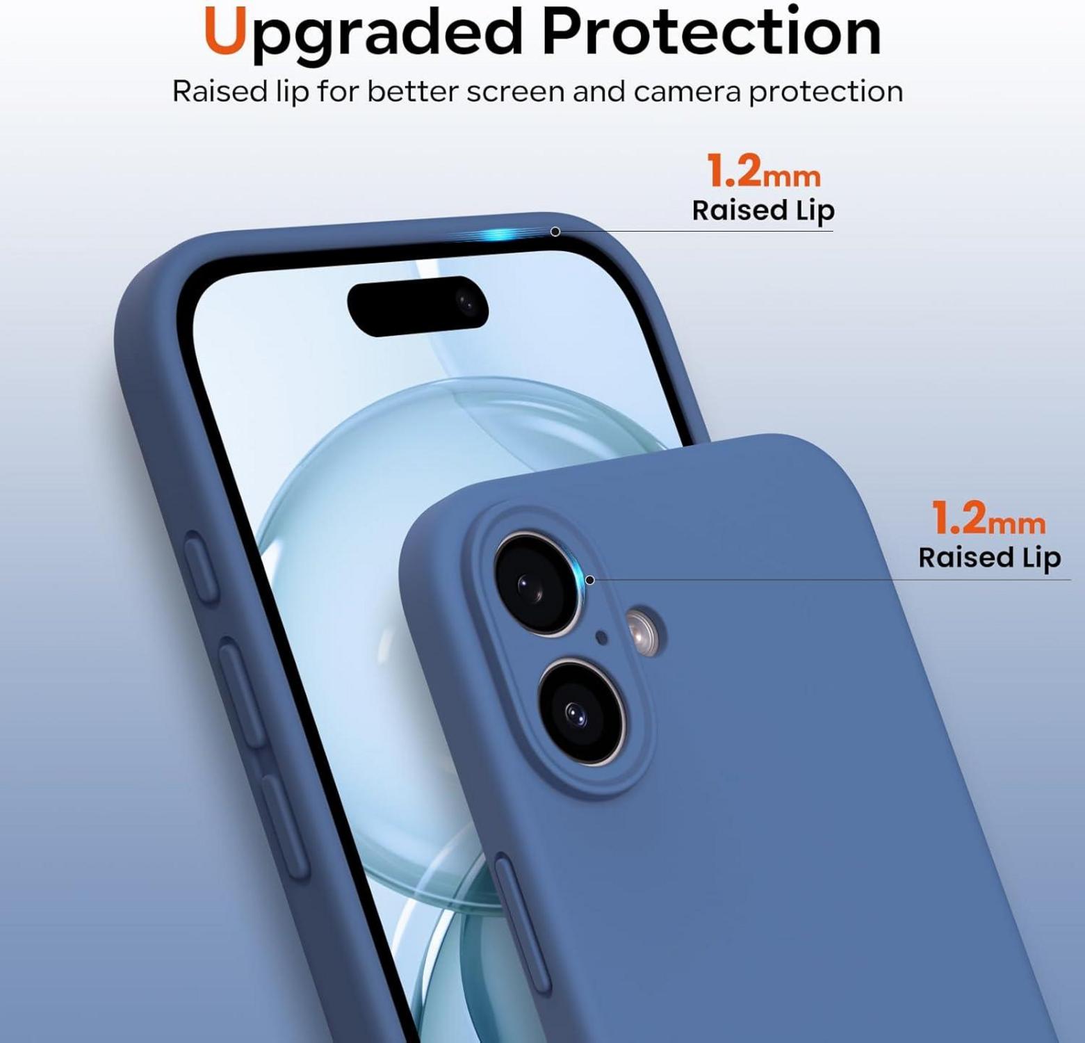 Silikonhülle für iPhone 16 - 360° Rundumschutz, stoßfest