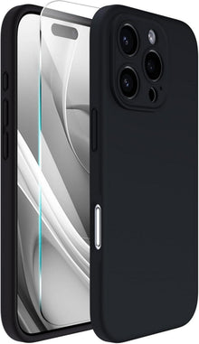 Hülle für iPhone 16 Pro - Flüssigsilikon, Kameraschutz, Schutzfolie