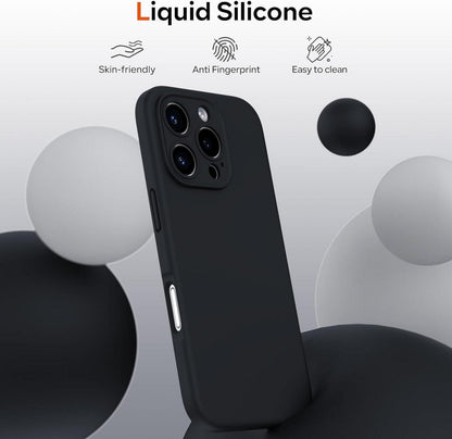 Hülle für iPhone 16 Pro - Flüssigsilikon, Kameraschutz, Schutzfolie