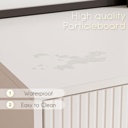 TV Schrank Lowboard Weiß 60 Zoll 137x38x48 cm mit 2 Schränken