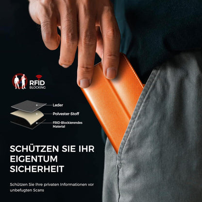 EASDNB Samsung Galaxy S24 Ultra Hülle Wallet Leder Orange