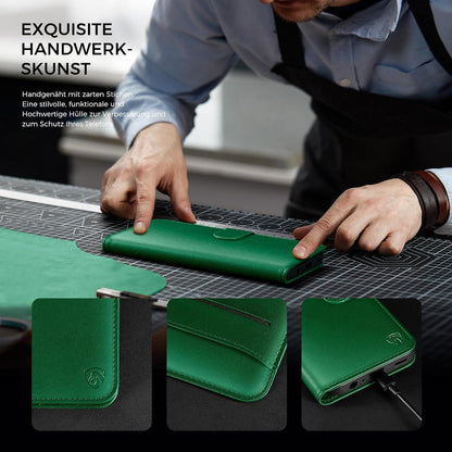 Samsung Galaxy S24 Ultra Hülle Wallet Leder KieferGrün