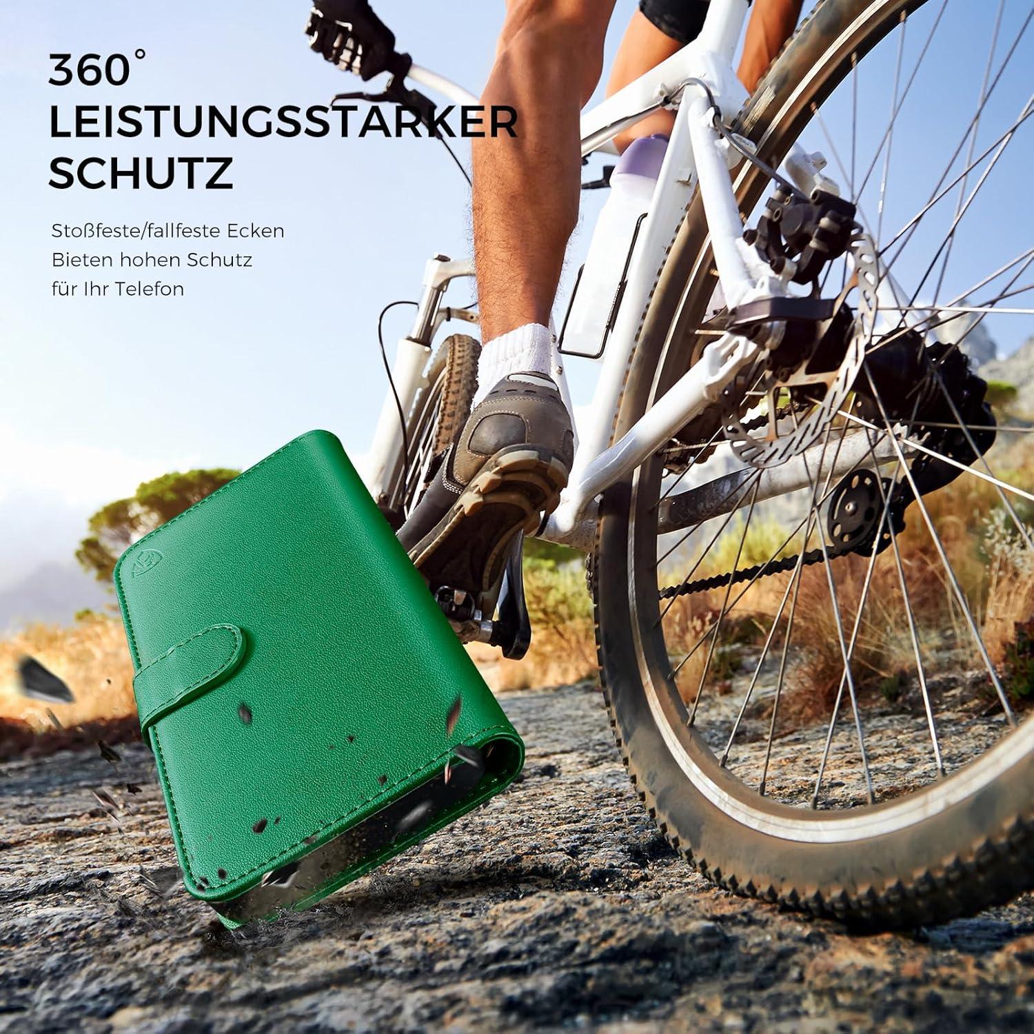 Samsung Galaxy S24 Ultra 5G Hülle Leder Wallet Flip Case KieferGrün
