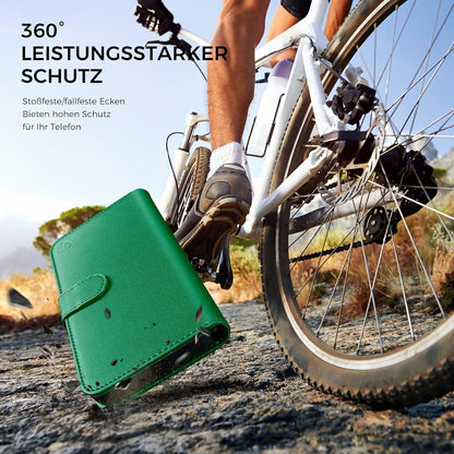 Samsung Galaxy S24 Ultra 5G Hülle Leder Wallet Flip Case KieferGrün
