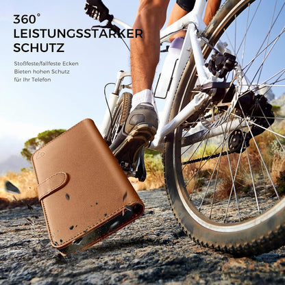 Samsung Galaxy S24 Ultra Handyhülle Echtes Leder Wallet Case Magnet