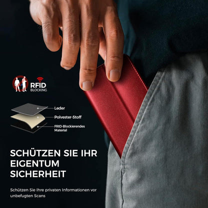 EASDNB Samsung Galaxy S24 Ultra Hülle Leder Wallet 5G Rot