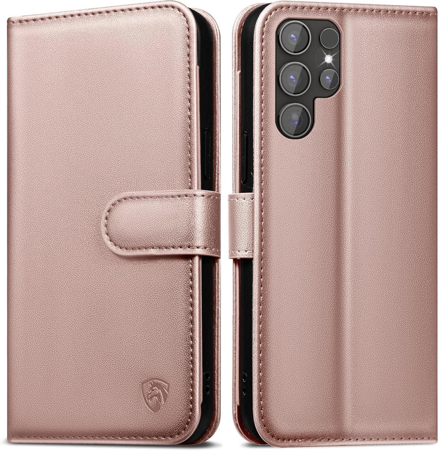 Samsung Galaxy S24 Ultra Hülle Leder Flip Case Roségold
