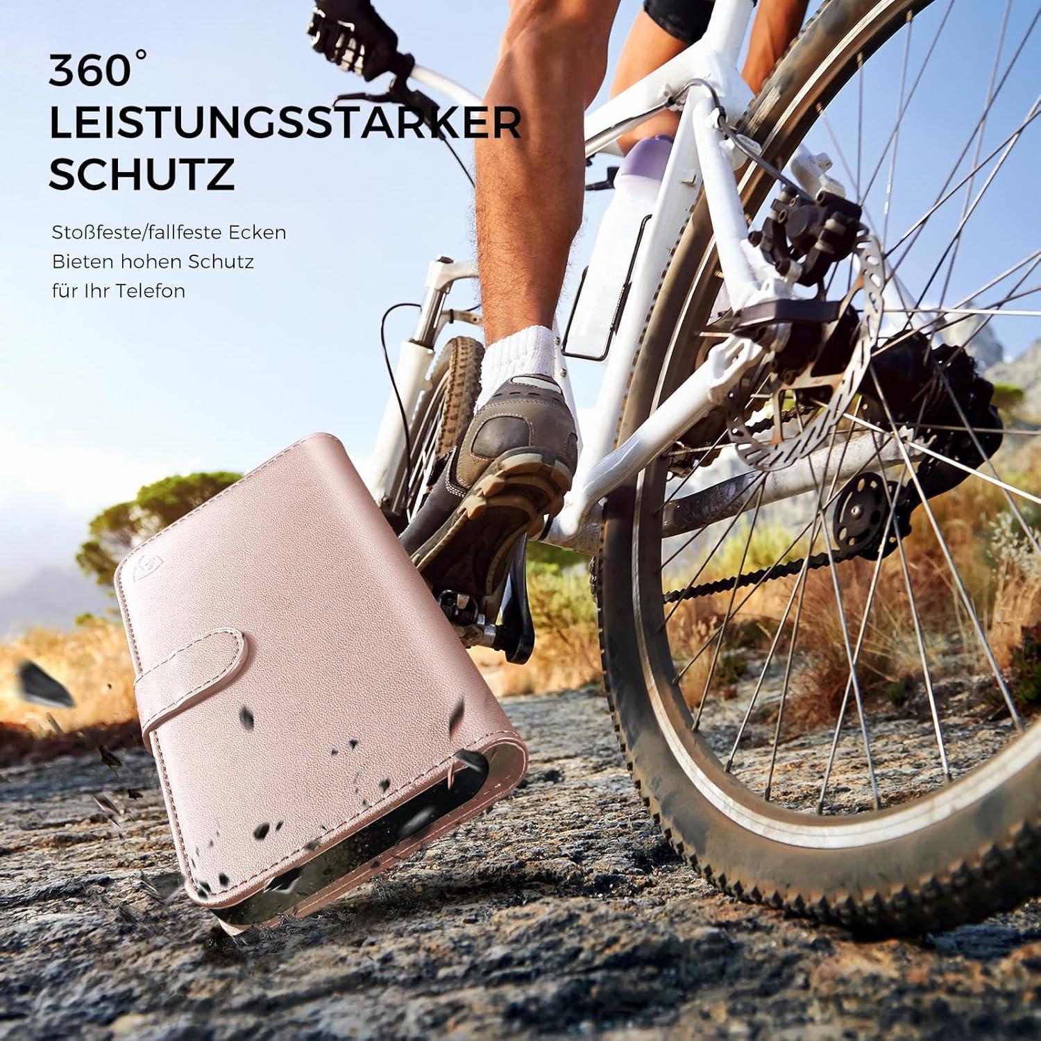 Samsung Galaxy S24 Ultra Hülle Leder Flip Case Roségold