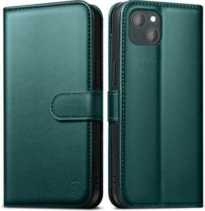 Handyhülle iPhone 13 Klapphülle Schutzhülle Grün RFID NFC