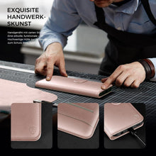 Lederhülle iPhone 13 Roségold +Panzer Glas RFID Schutz